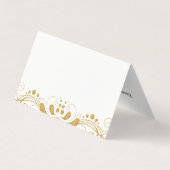 Elegant Goud Bloemen Swirls Kant Visitekaartje (Achterkant)