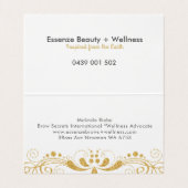 Elegant Goud Bloemen Swirls Kant Visitekaartje (Binnenkant ongevouwen)