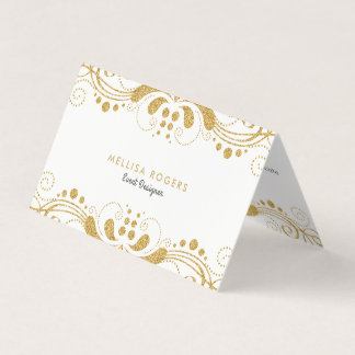 Elegant Goud Bloemen Swirls Kant Visitekaartje
