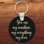 Elegant Goud Bloemen Tulp Bloemen Gouden Zwart Sleutelhanger (Achterkant)