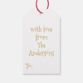 Elegant Goud Bloemen Vrolijk Kerstfeest Cadeaulabel (Achterkant)