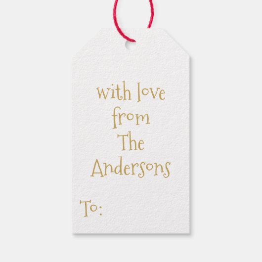 Elegant Goud Bloemen Vrolijk Kerstfeest Cadeaulabel (Achterkant)