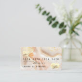 Elegant Goud Blush Modern Credit Kaart Stijl Visitekaartje (Staand voorkant)
