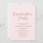 Elegant Goud Blush Roze Graduation Party Kaart (Voorkant)