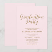 Elegant Goud Blush Roze Graduation Party Kaart (Voorkant / Achterkant)