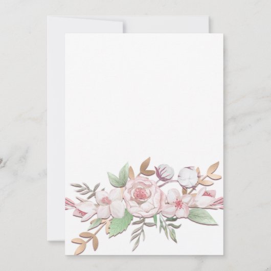 Elegant Goud Blush Roze Mint Bloemen Vrijgezellenf Kaart (Achterkant)