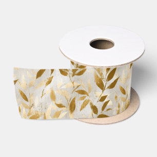 Elegant Goud Botanisch Satijnen Lint