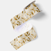 Elegant Goud Botanisch Satijnen Lint (Achterkant)