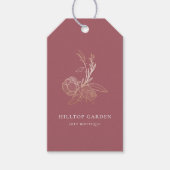 Elegant Goud Botanische Bloemen Prijs Labels Cadeaulabel (Voorkant)