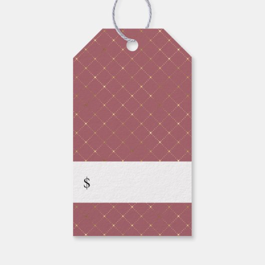 Elegant Goud Botanische Bloemen Prijs Labels Cadeaulabel (Achterkant)