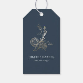 Elegant Goud Botanische Bloemen Prijs Labels Cadeaulabel