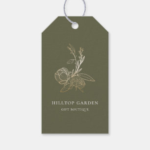 Elegant Goud Botanische Bloemen Prijs Labels Cadeaulabel