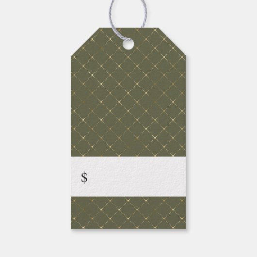 Elegant Goud Botanische Bloemen Prijs Labels Cadeaulabel (Achterkant)