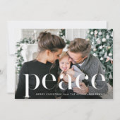 Elegant Goud Botanische Een Foto Vrede Kerstmis Feestdagenkaart (Voorkant)