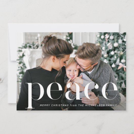 Elegant Goud Botanische Een Foto Vrede Kerstmis Feestdagenkaart (Voorkant)