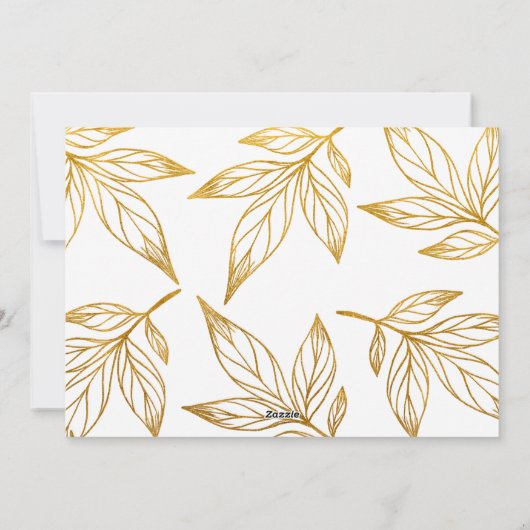 Elegant Goud Botanische Een Foto Vrede Kerstmis Feestdagenkaart (Achterkant)