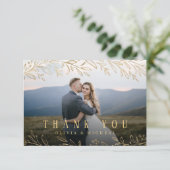 Elegant goud botanische foliefoto bedankt (Staand voorkant)