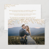 Elegant goud botanische foliefoto bedankt (Voorkant / Achterkant)