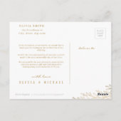 Elegant goud botanische foliefoto bedankt briefkaart (Achterkant)