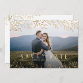 Elegant goud botanische foliefoto, behalve de datu kaart (Voorkant / Achterkant)