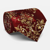 Elegant Goud Bourgondi Stropdas (Opgerold)