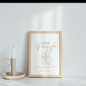 Elegant Goud Bruiloft Puzzel Gastenboek Teken Poster