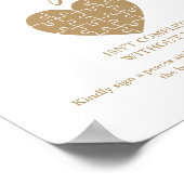 Elegant Goud Bruiloft Puzzel Gastenboek Teken Poster (Hoek)