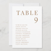 Elegant Goud Bruiloft Tafel Zitkaart Kaart (Voorkant)