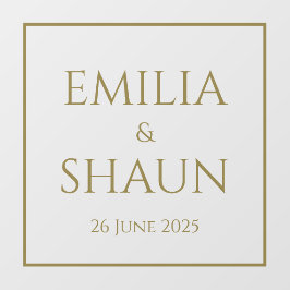Elegant Goud Bruiloft Venster Cling Raamsticker