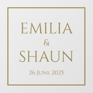 Elegant Goud Bruiloft Venster Cling Raamsticker