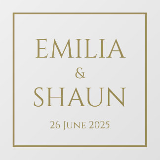 Elegant Goud Bruiloft Venster Cling Raamsticker
