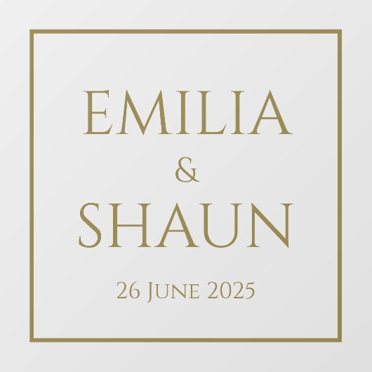 Elegant Goud Bruiloft Venster Cling Raamsticker (Vel)