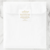 Elegant Goud Bruiloft Welkom Gift Bag Basket Vierkante Sticker (Tas)