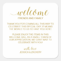 Elegant Goud Bruiloft Welkom Gift Bag Basket