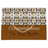 Elegant goud bruin en zwart groot cadeauzakje (Voorkant)