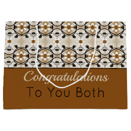 Elegant goud bruin en zwart groot cadeauzakje