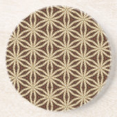 Elegant Goud & Bruin Star Anise Zandsteen Onderzet Zandsteen Onderzetter (Voorkant)