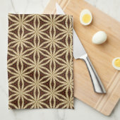 Elegant Goud & Bruin Steranijs Theedoek (Quarter Fold)