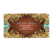 Elegant Goud & Bruin Tones Lijst Etiket (Voorkant)
