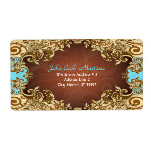 Elegant Goud & Bruin Tones  Lijst Etiket