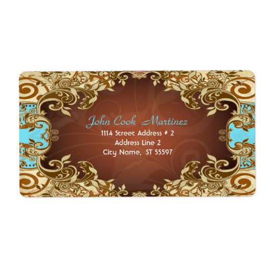 Elegant Goud & Bruin Tones Lijst Etiket (Voorkant)