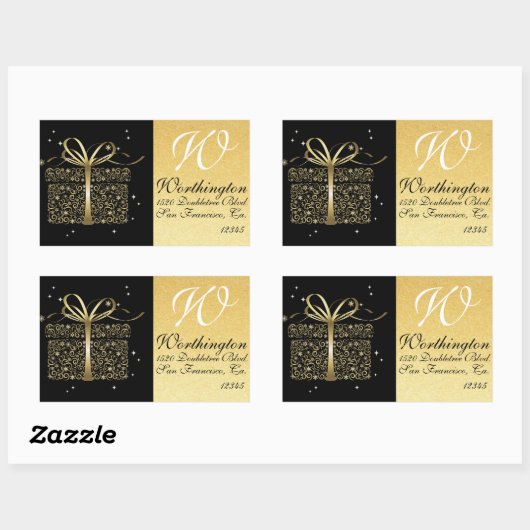 Elegant Goud Cadeauadres Label Sticker - SRF (Vel)