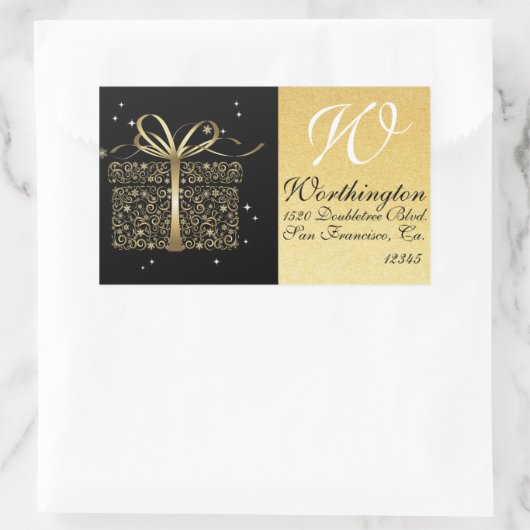Elegant Goud Cadeauadres Label Sticker - SRF (Tas)