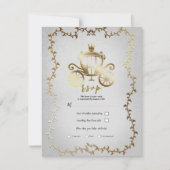 Elegant Goud Carriage Storybook Bruiloft R.S.V.P. Kaart (Voorkant)
