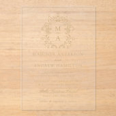 Elegant Goud Chinoiserie Victoriaans Bloemen Bruil Acryl Uitnodigingen (Voorkant)