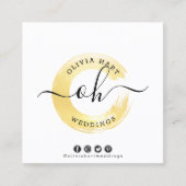 Elegant Goud Chique Paint Swash Logo Custom Stylis Vierkante Visitekaartje (Voorkant)