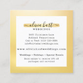 Elegant Goud Chique Paint Swash Logo Custom Stylis Vierkante Visitekaartje (Achterkant)