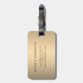 Elegant Goud Chopper Roze Metallic monogram Naam Bagagelabel (Achterkant verticaal)