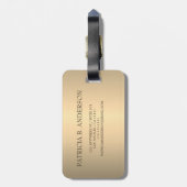 Elegant Goud Chopper Zilver Metallic monogram Naam Bagagelabel (Achterkant verticaal)