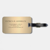 Elegant Goud Chopper Zilver Metallic monogram Naam Bagagelabel (Achterkant horizontaal)